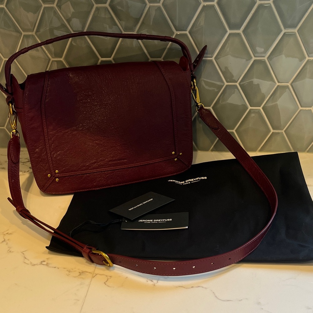 Jerome Dreyfuss Medium Pepito bag Bordeaux handbag crossbody